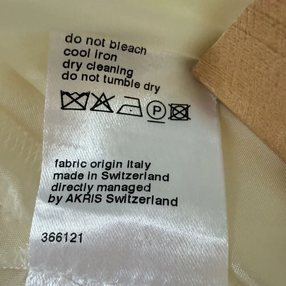 Akris Bergdorf Goodman Ivory Silk Blend Pencil Skirt US 4 EU 36 Made Switzerland